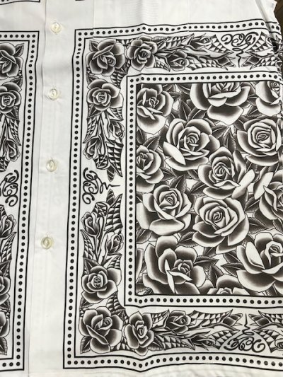 画像5: (DEAD STOCK) SOFTMACHINE/ROSE FILL BANDANA SHIRTS  WHITE