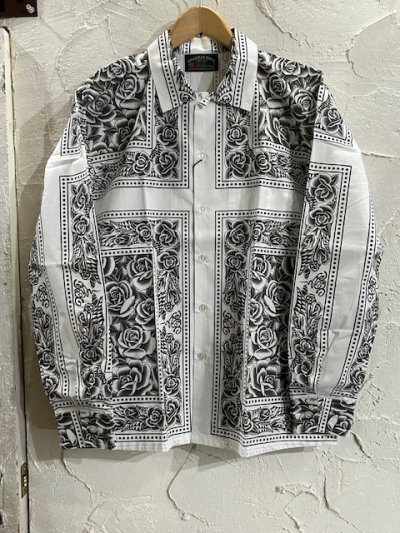 画像1: (DEAD STOCK) SOFTMACHINE/ROSE FILL BANDANA SHIRTS  WHITE
