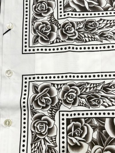 画像4: (DEAD STOCK) SOFTMACHINE/ROSE FILL BANDANA SHIRTS  WHITE