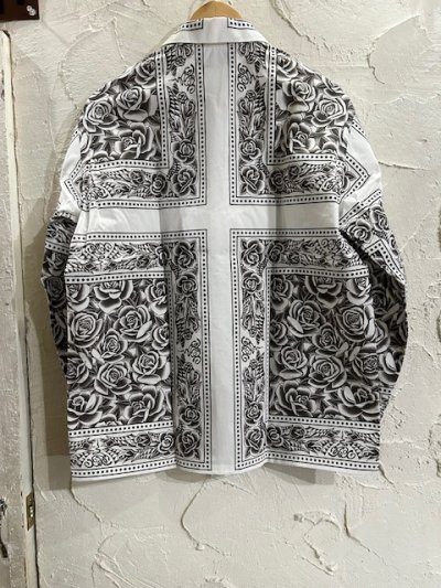 画像2: (DEAD STOCK) SOFTMACHINE/ROSE FILL BANDANA SHIRTS  WHITE