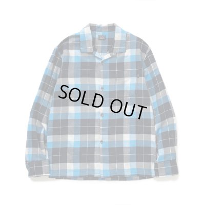 画像1: RATS/COTTON RAYON CHECK SHIRT  BLUExBLACK