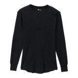 HANES/CREW NECK L.SLEEVE THERMAL  BLACK