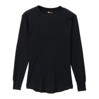 HANES/CREW NECK L.SLEEVE THERMAL  BLACK
