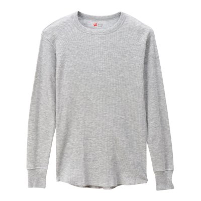 画像1: HANES/CREW NECK L.SLEEVE THERMAL  GRAY