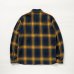 画像2: RATS/COTTON LINEN CHECK SHIRT  NAVYxYELLOW (2)