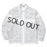 (DEAD STOCK) SOFTMACHINE/ROSE FILL BANDANA SHIRTS  WHITE