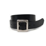 RATS/LEATHER BELT BLACKxSILVER