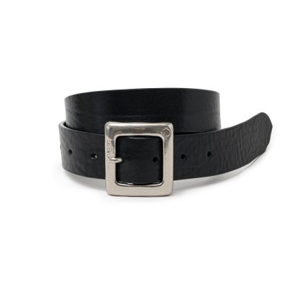 画像1: RATS/LEATHER BELT BLACKxSILVER