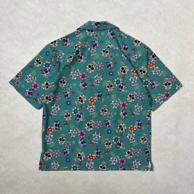 画像2: ALCARZA/OPEN SHIRT SKULL  TURQUISE