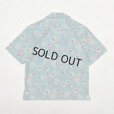 画像2: ALCARZA/OPEN SHIRT SKULL  TURQUISE