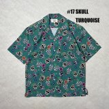ALCARZA/OPEN SHIRT SKULL  TURQUISE
