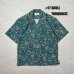 画像1: ALCARZA/OPEN SHIRT SKULL  TURQUISE (1)
