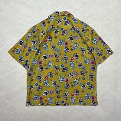 画像2: ALCARZA/OPEN SHIRT SKULL  MUSTARD