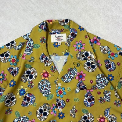画像3: ALCARZA/OPEN SHIRT SKULL  MUSTARD