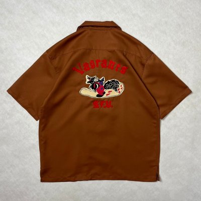 画像1: ALCARZA/BACK EMBROIDERY SHIRT WOLF  BROWN