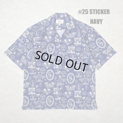画像1: ALCARZA/OPEN SHIRT STICKER  NAVY