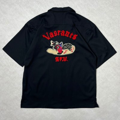 画像1: ALCARZA/BACK EMBROIDERY SHIRT WOLF  BLACK