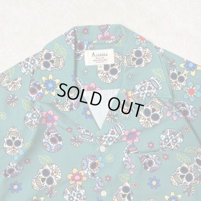 画像3: ALCARZA/OPEN SHIRT SKULL  TURQUISE