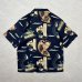 画像2: ALCARZA/x葛飾北斎 OPEN COLLAR SHIRT 妖怪 DARKNAVY (2)