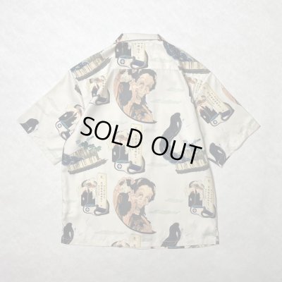 画像2: ALCARZA/x葛飾北斎 OPEN COLLAR SHIRT 妖怪 BEIGE