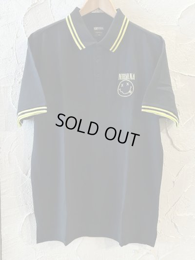 画像1: ROCK OFF/UNISEX POLO SHIRT NIRVANA  BLACK