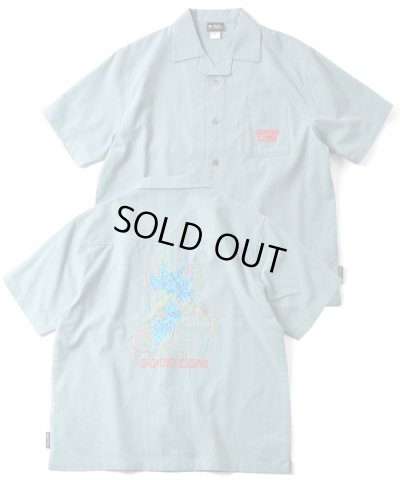 画像1: GYMMASTER/GOOD LIFE EMBROIDERY SHIRT  SLATE BLUE