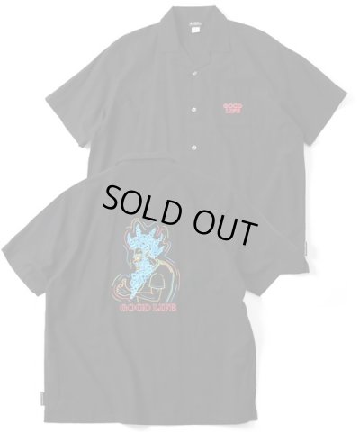 画像1: GYMMASTER/GOOD LIFE EMBROIDERY SHIRT  BLACK