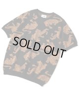 GYMMASTER/JACQUARD KNIT TIGER  BLACKxCAMEL
