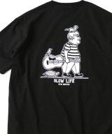 GYMMASTER/SLOW LIFE T  BLACK