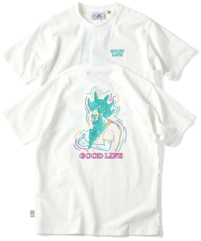 画像1: GYMMASTER/GOOD LIFE EMBROIDERY T  WHITE