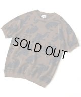 GYMMASTER/JACQUARD KNIT TIGER  BROWNxNAVY