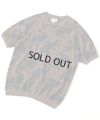 画像1: GYMMASTER/JACQUARD KNIT TIGER  BROWNxNAVY