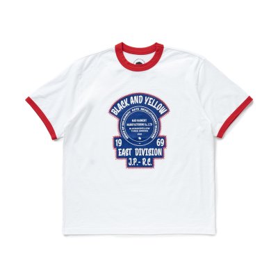 画像1: RATS/TRIM PRINT T  WHITExRED