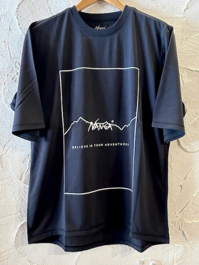 画像1: NANGA/DRY MIX FRAME LOGO  T  BLACK