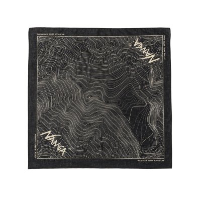 画像1: NANGA/PARBAT CONTOUR MAP BANDANA  BLACK