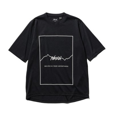 画像1: NANGA/DRY MIX FRAME LOGO  T  BLACK