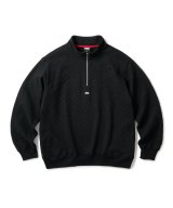 FTC/QUILTED HALF ZIP SWEAT  BLACK