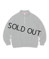 FTC/QUILTED HALF ZIP SWEAT  BLACK