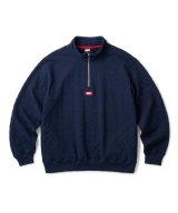FTC/QUILTED HALF ZIP SWEAT  NAVY