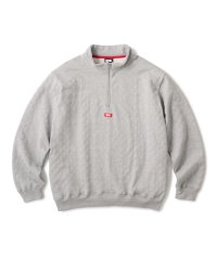 FTC/QUILTED HALF ZIP SWEAT  GRAY