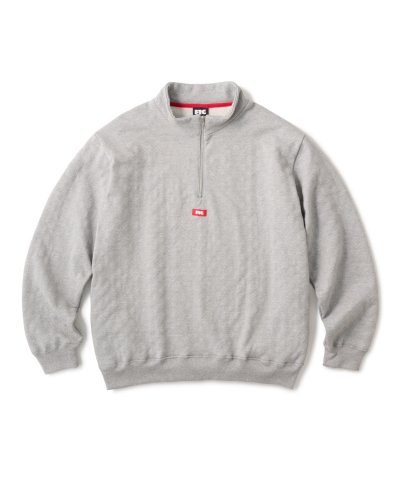 画像1: FTC/QUILTED HALF ZIP SWEAT  GRAY