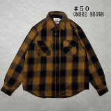 ALCARZA/HEAVY NELL CHECK WORK SHIRT  OMBRE BROWN