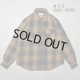(再入荷) ALCARZA/HEAVY NELL CHECK WORK SHIRT  OMBRE BROWN