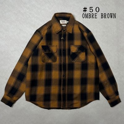 画像1: ALCARZA/HEAVY NELL CHECK WORK SHIRT  OMBRE BROWN