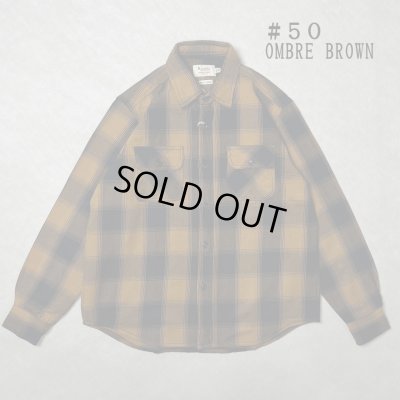 画像1: (再入荷) ALCARZA/HEAVY NELL CHECK WORK SHIRT  OMBRE BROWN