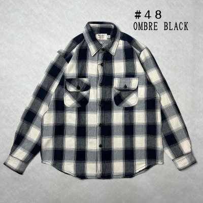 画像1: ALCARZA/HEAVY NELL CHECK WORK SHIRT  OMBRE BLACK