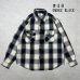 画像1: ALCARZA/HEAVY NELL CHECK WORK SHIRT  OMBRE BLACK (1)
