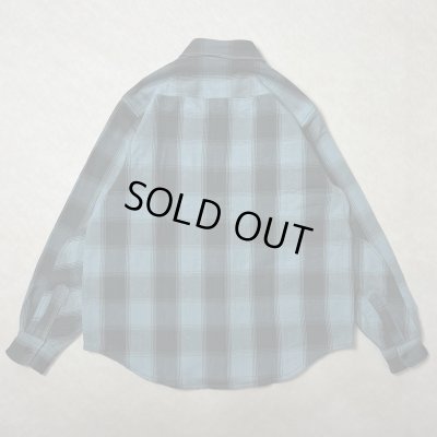 画像2: ALCARZA/HEAVY NELL CHECK WORK SHIRT  OMBRE BLUE