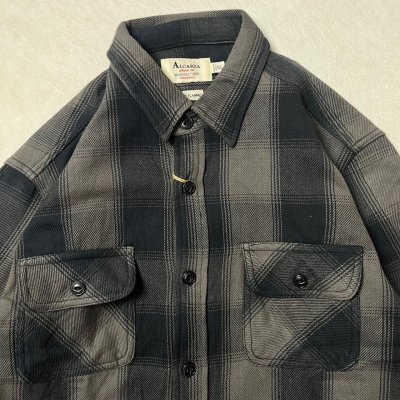 画像3: ALCARZA/HEAVY NELL CHECK WORK SHIRT  OMBRE GRAY