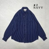 ALCARZA/HEAVY NELL STRIPE WORK SHIRT  NAVY